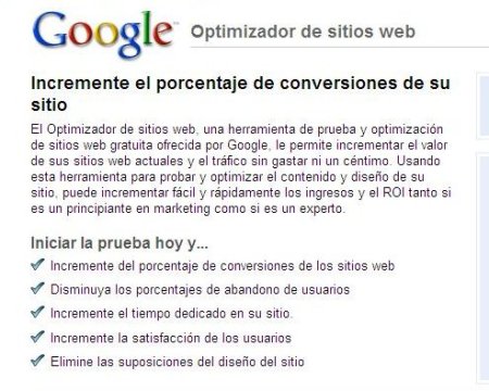 Google website optimizer